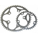 CORONA PER SHIMANO - 130 mm. - DURAL - ARGENTO - 46 d.